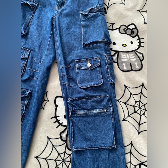 Blue Jean Cargo Pants - Picture 3 of 4